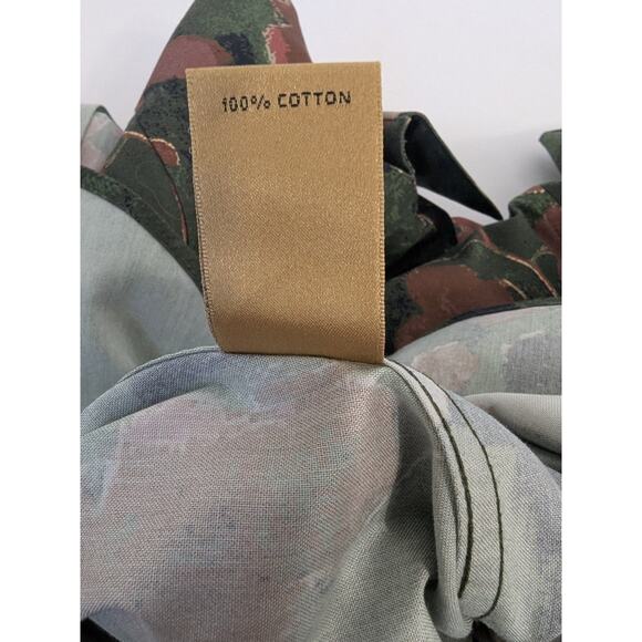 Investment Taylor Non Iron Button Down Shirt Size 18 Green Brown Floral Career - Picture 6 of 8